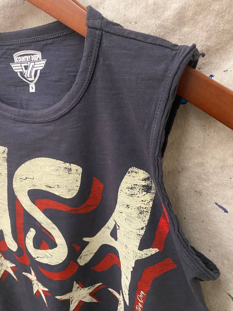 USA Vintage Muscle Crop Top