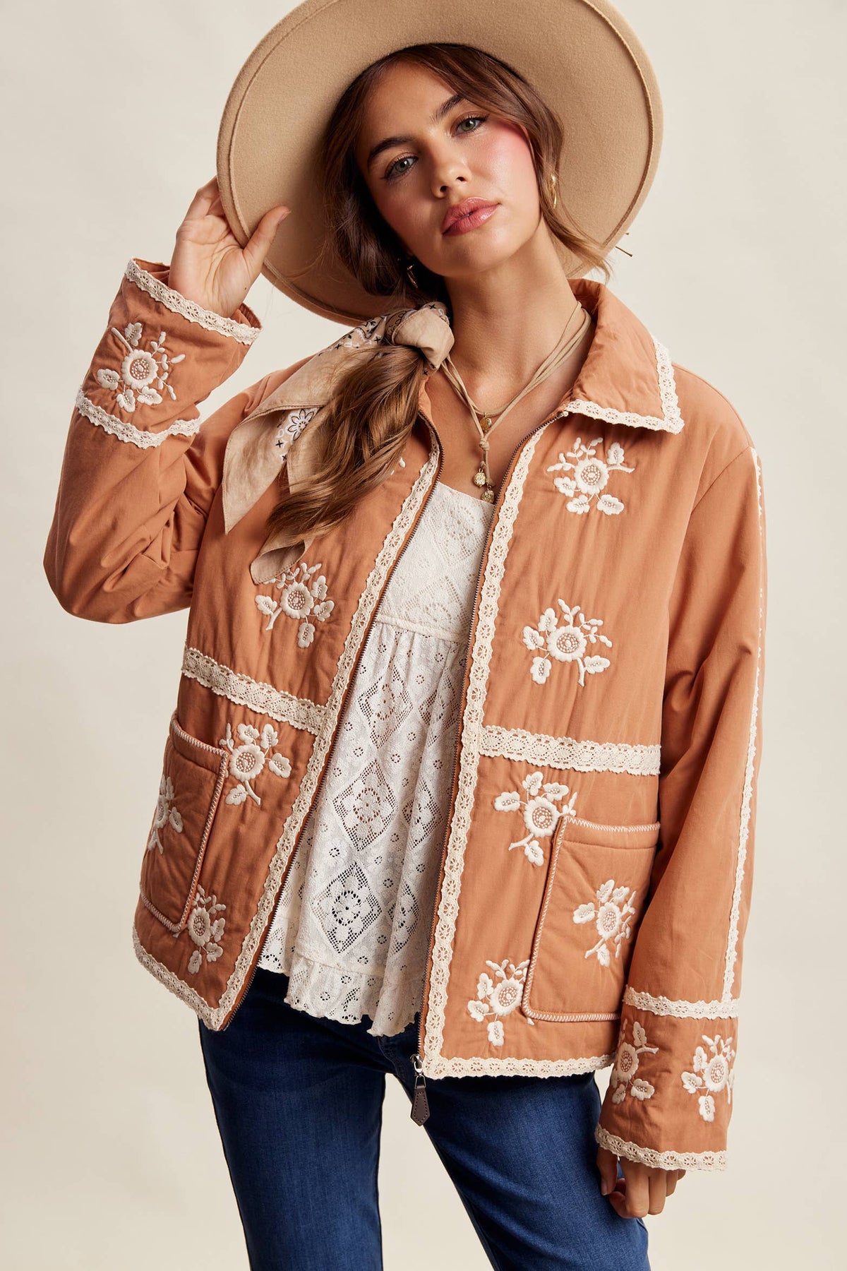 Embroidered Quilted Jacket