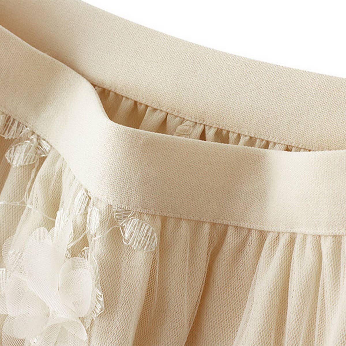 Embroidered Tulle A-Line Maxi Skirt