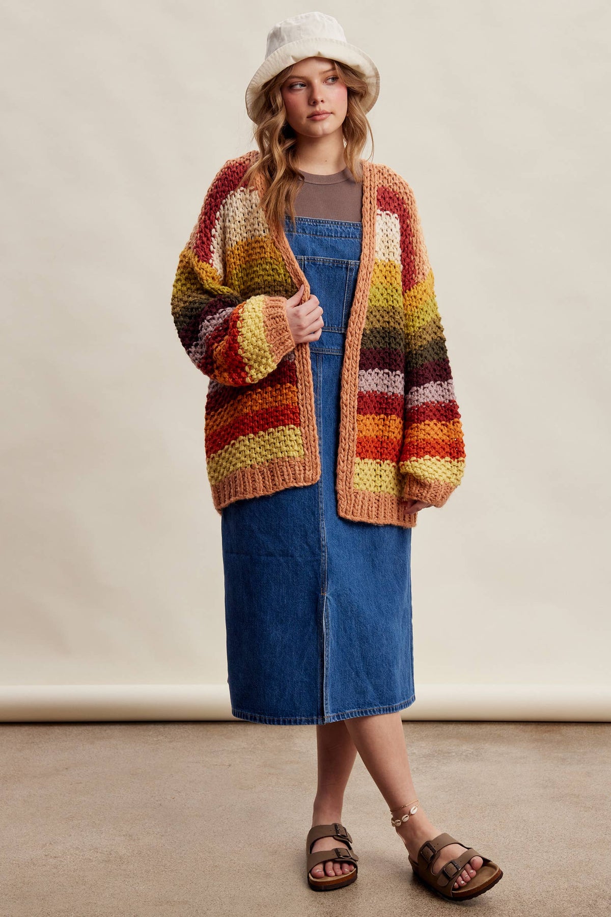 Rainbow Hand-Crochet Cardigan