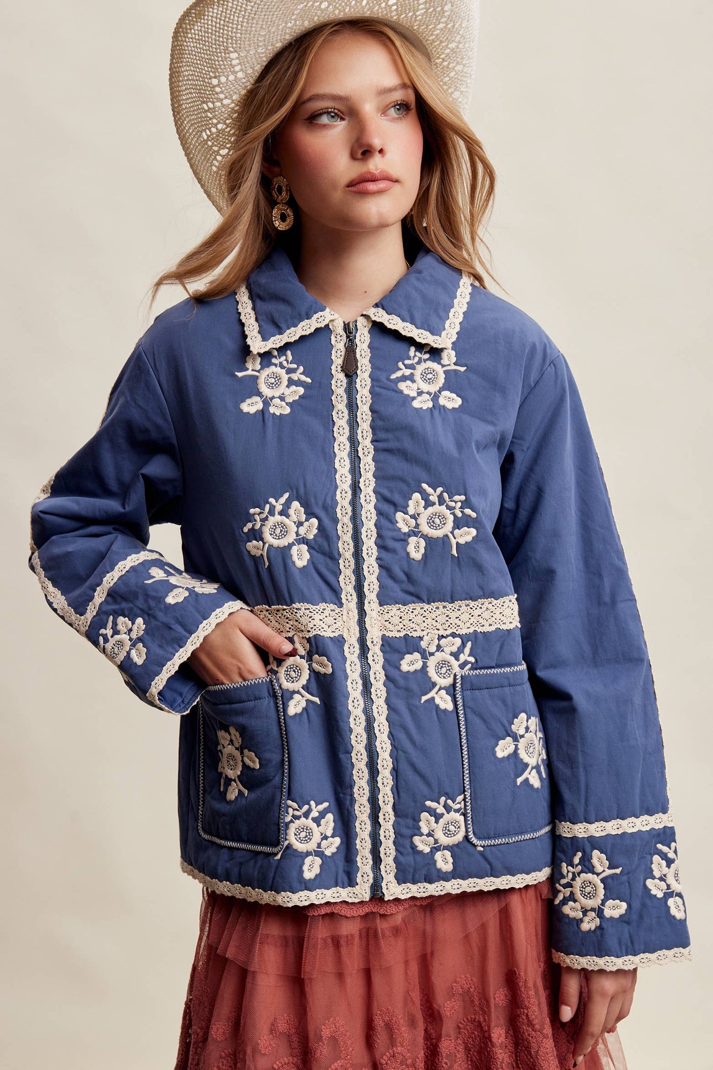 Embroidered Quilted Jacket