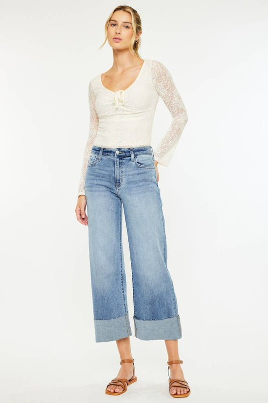CRATER HIGH RISE CROP WIDE LEG