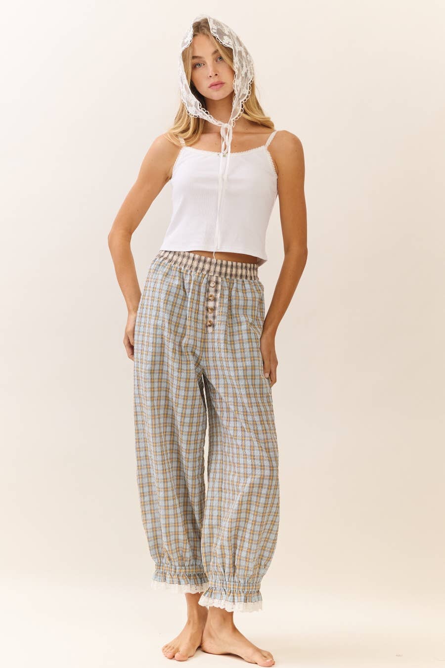 Plaid Balloon Pants