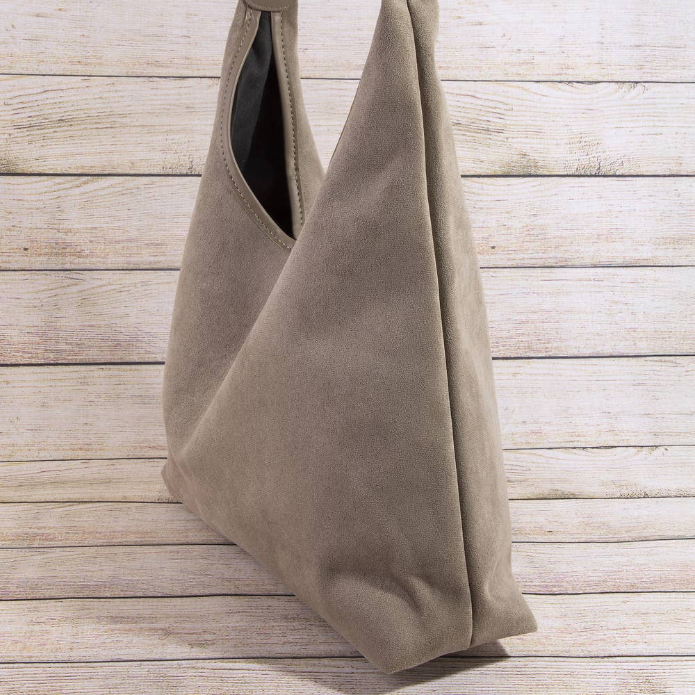 Large Suede Slouchy Hobo Shoulder Bag