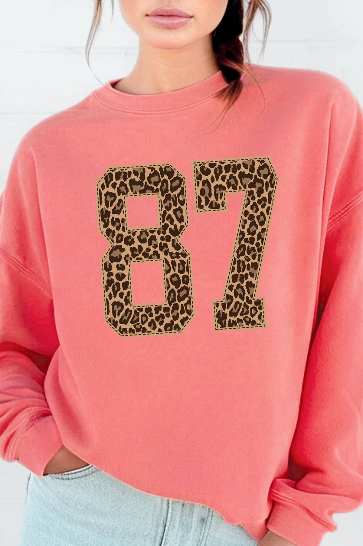 87 LEOPARD GRAPHIC BRUSHED SWEATSHIRTS