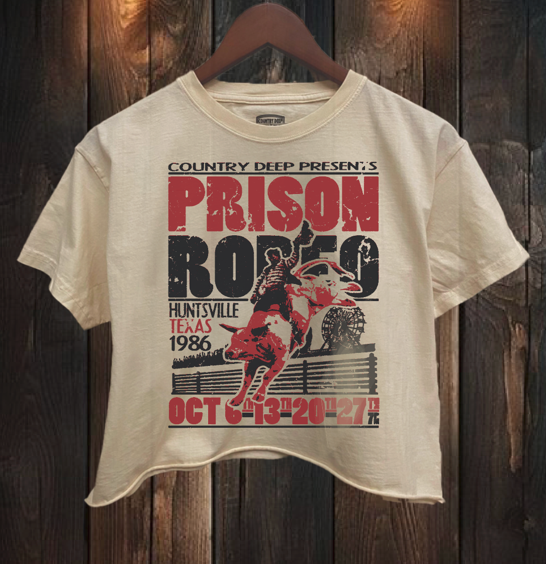 Prison Rodeo Huntsville Texas Relaxed Crop T-shirt
