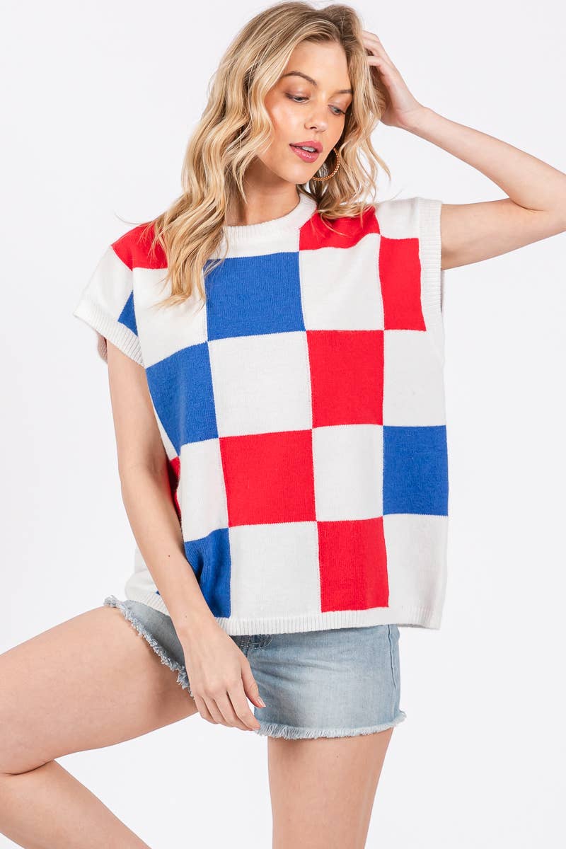 American Checker Sweater Vest