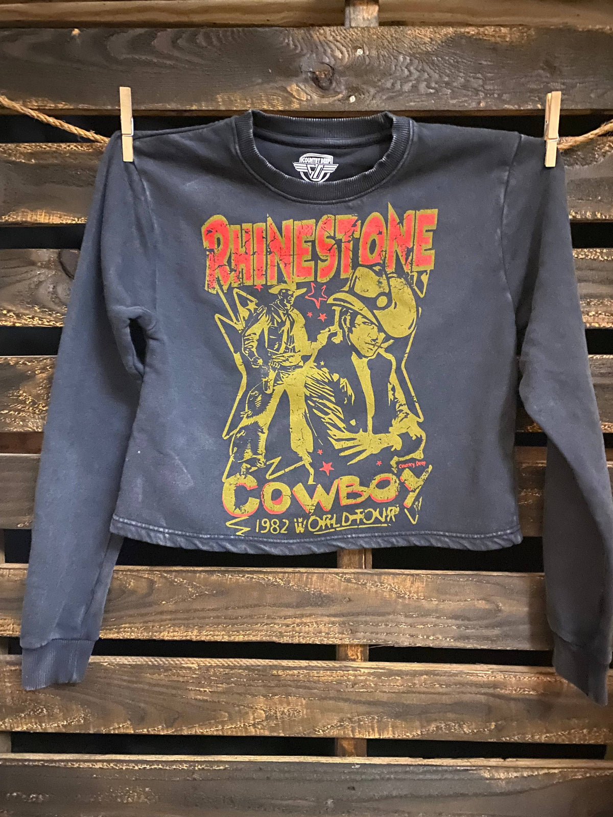 Rhinestone Cowboy Cropped Crewneck