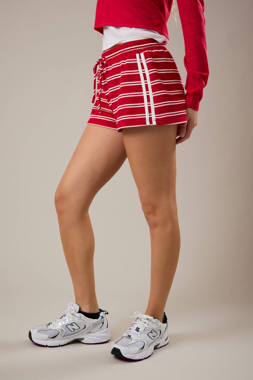 KNIT TRACK SHORTS