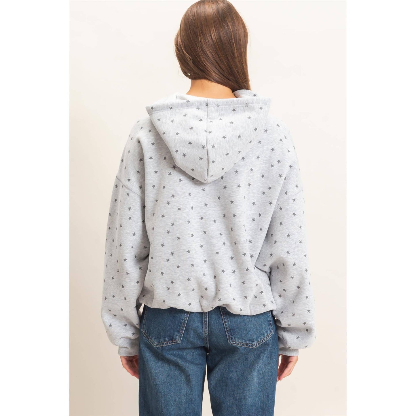 Star Print Bubble Hoodie
