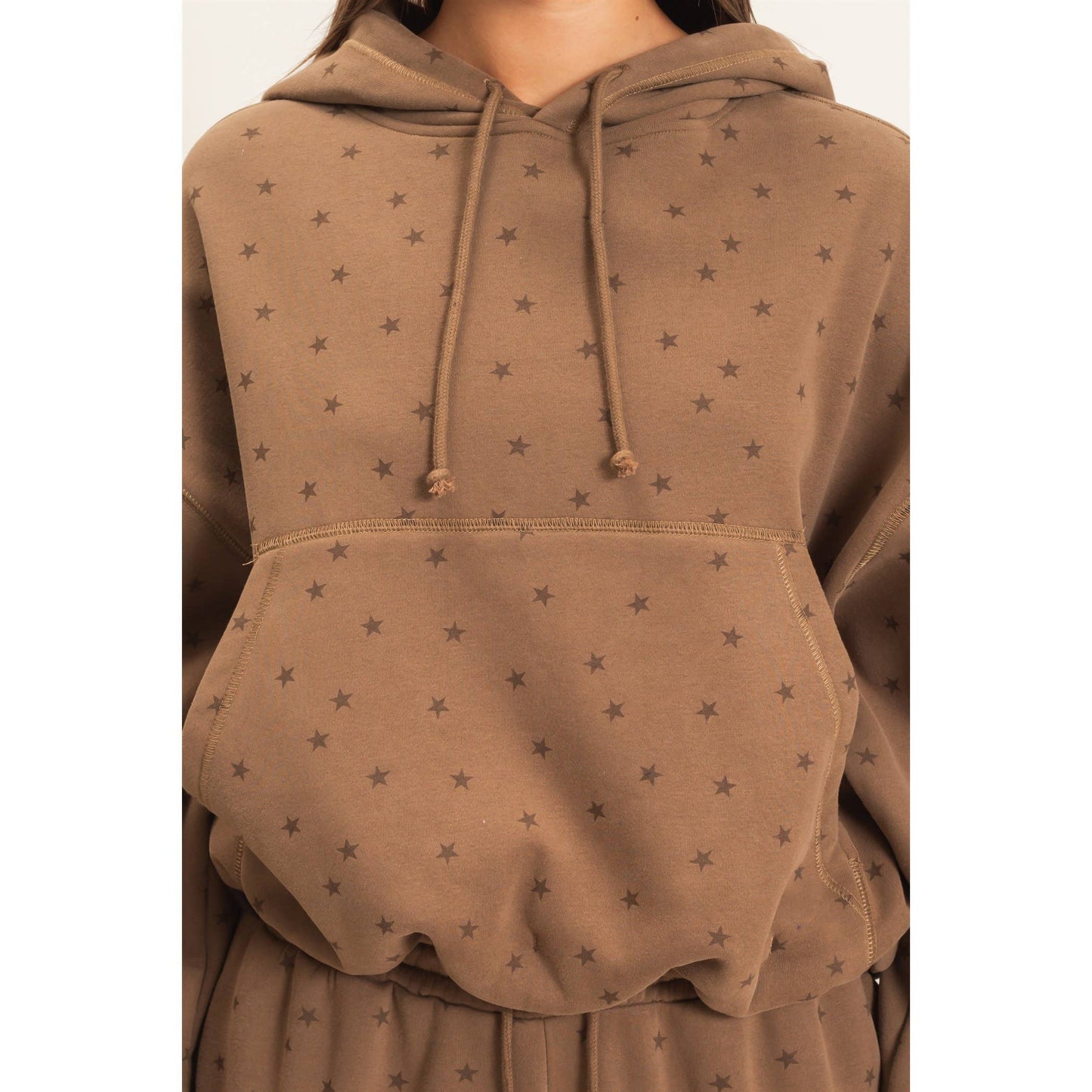 Star Print Bubble Hoodie