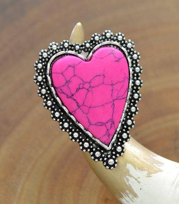Western Statement Adjustable Heart Ring