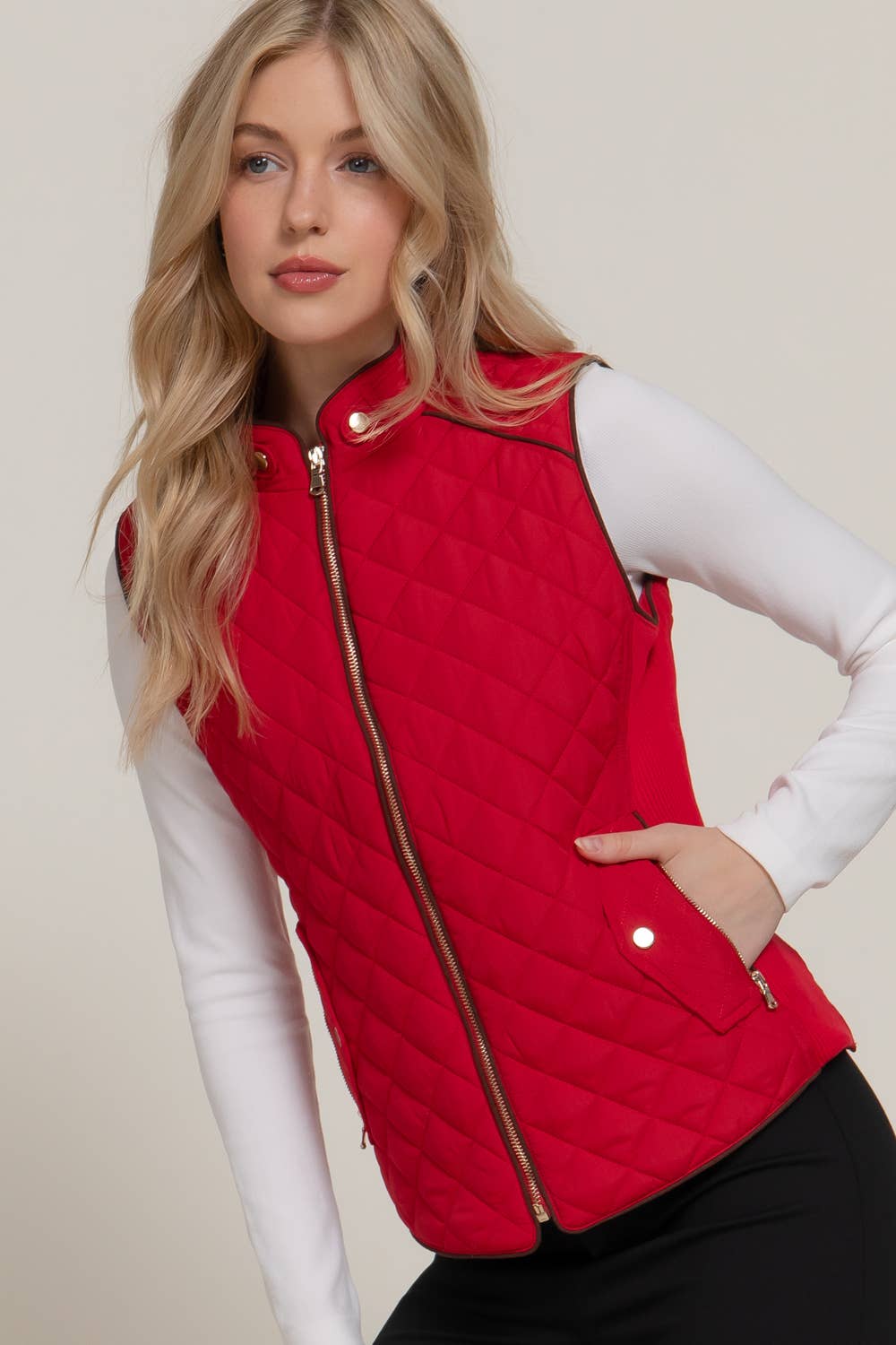 Suede Quilted Vest