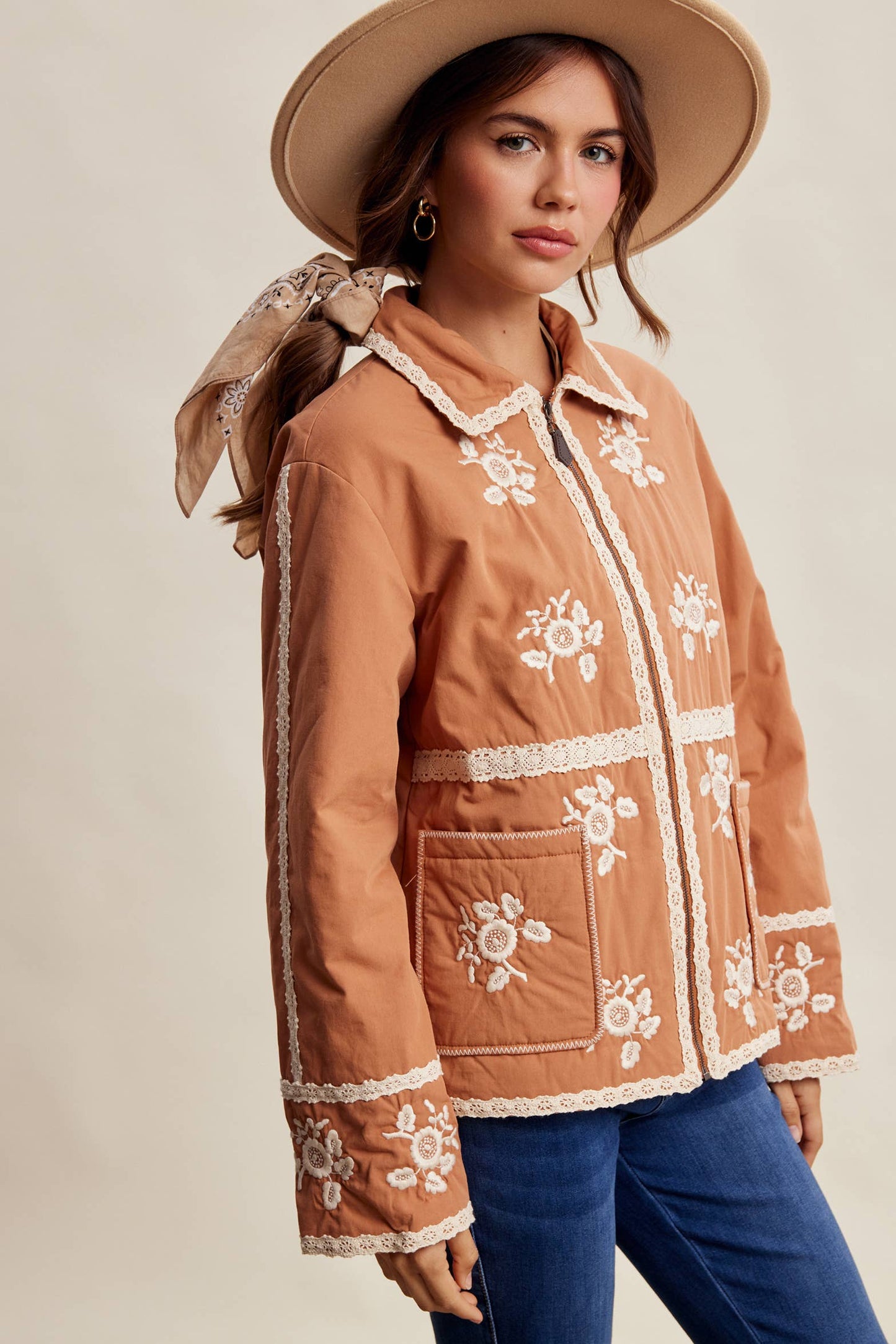 Embroidered Quilted Jacket