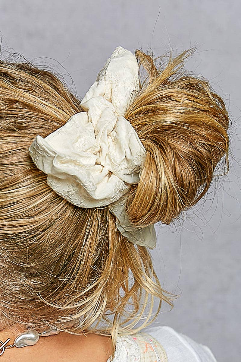 3 Different Designs Scrunchies Embroidered Hair Accessories