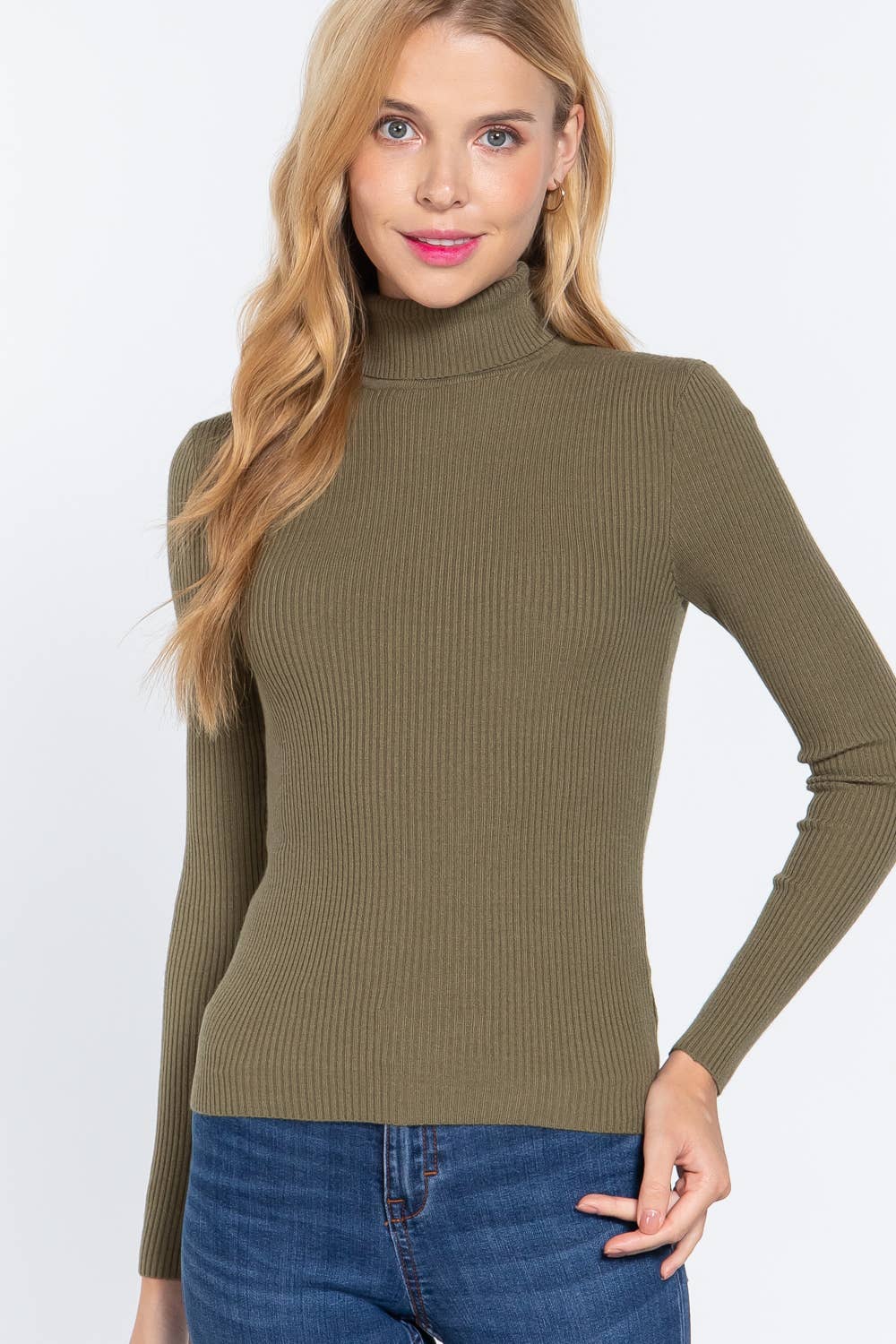 FITTED RIB TURTLE NECK