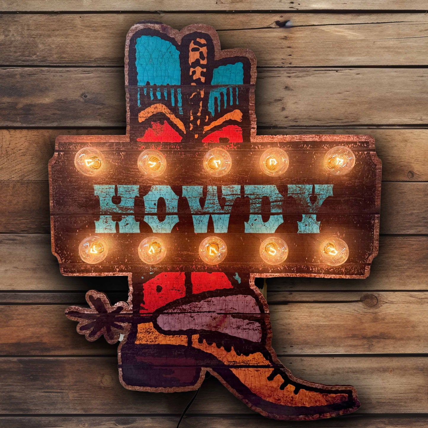 Cowboy Boot Marquee - 22.5" x 18.25" Lighted Artwork