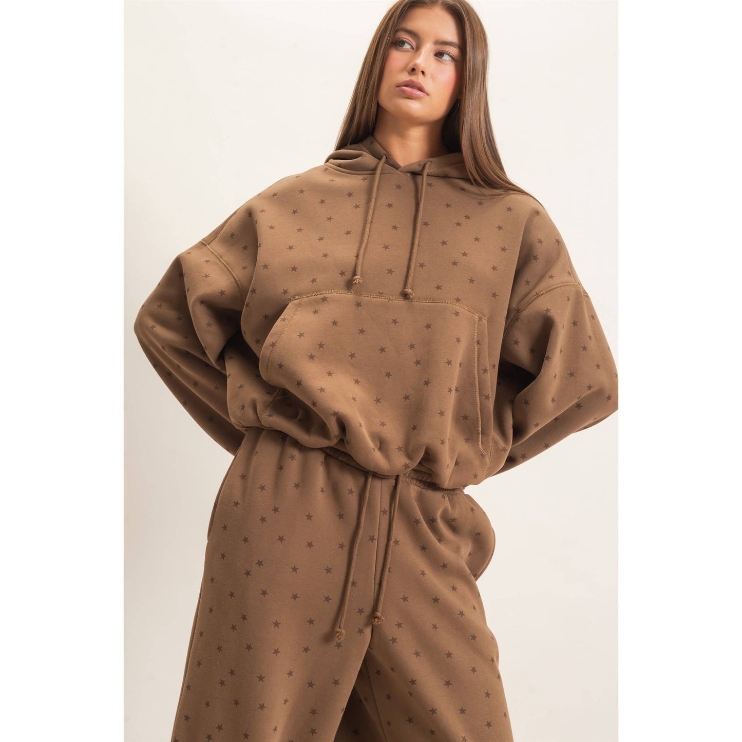 Star Print Bubble Hoodie