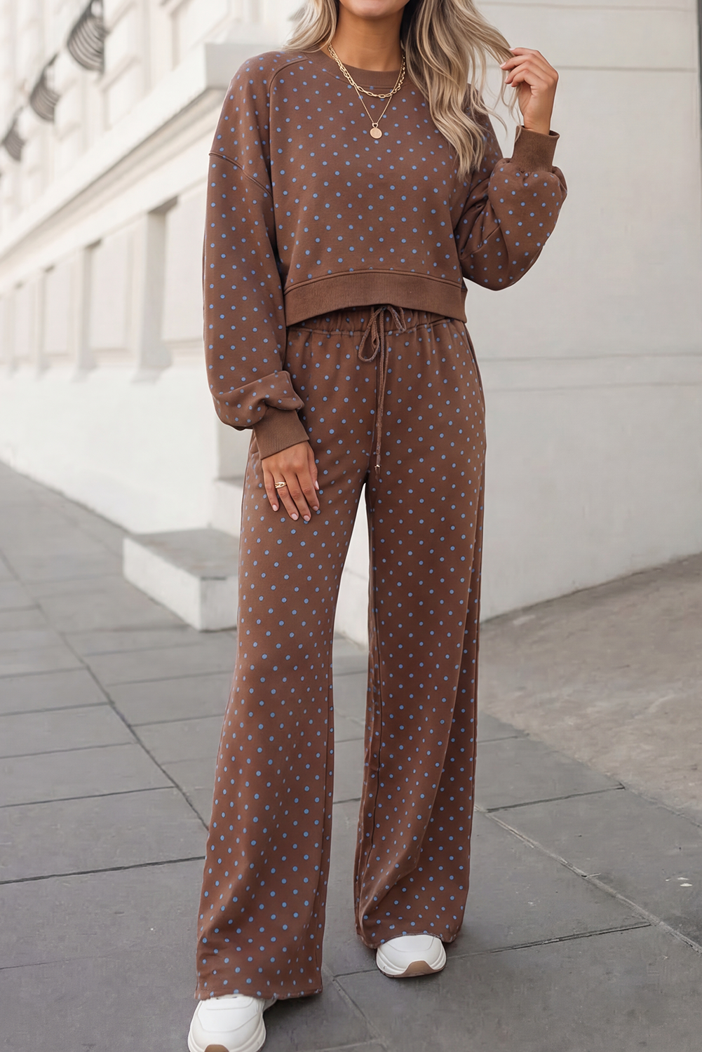 Polka Dot Print High Waist Set
