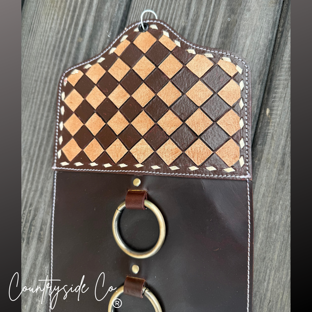 Brown Checkered Wild Rag Scarf Hanger