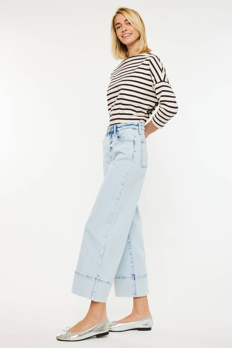 CRATER HIGH RISE CROPPED WIDE LEG JEANS