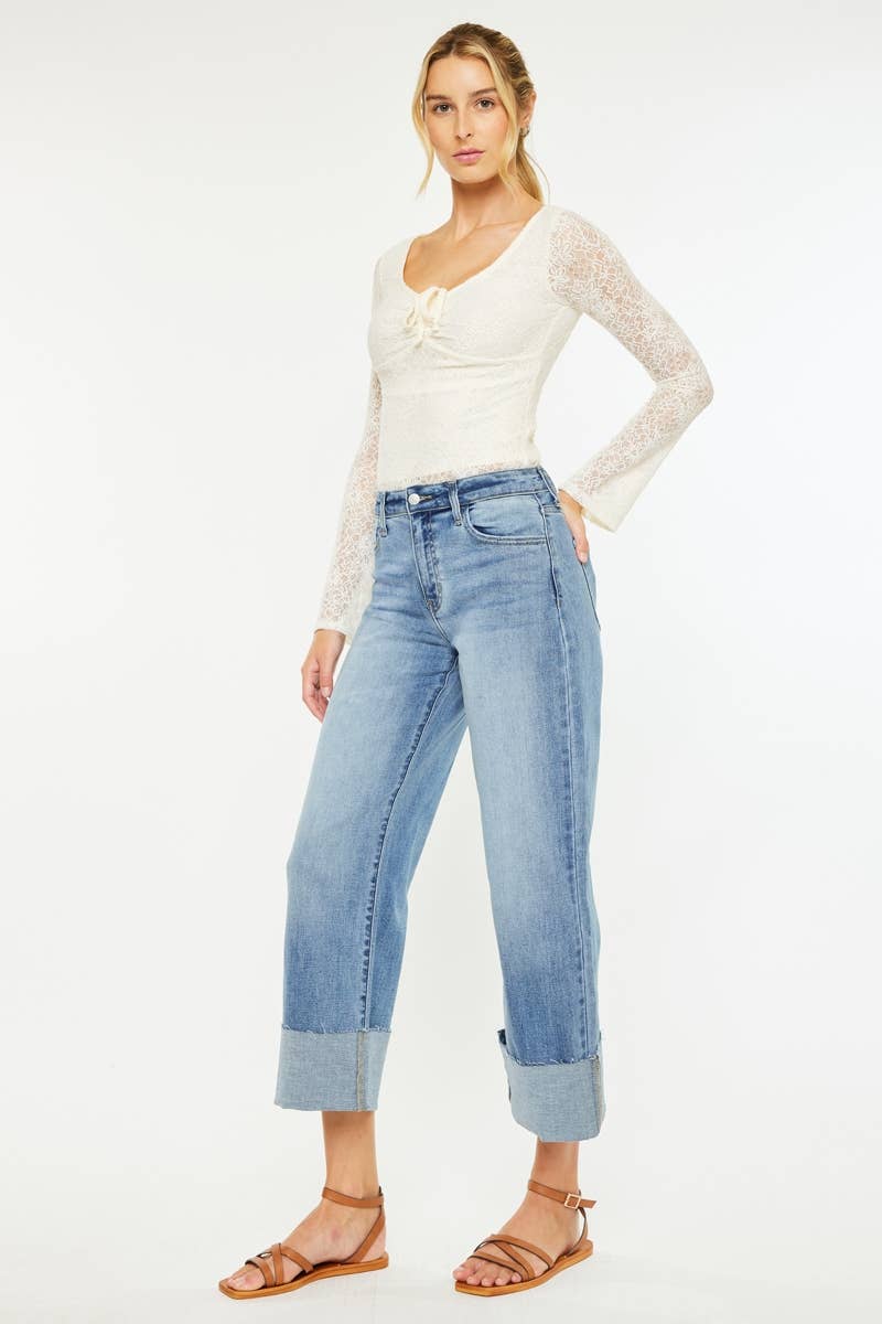 CRATER HIGH RISE CROP WIDE LEG