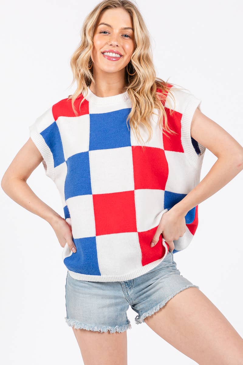 American Checker Sweater Vest