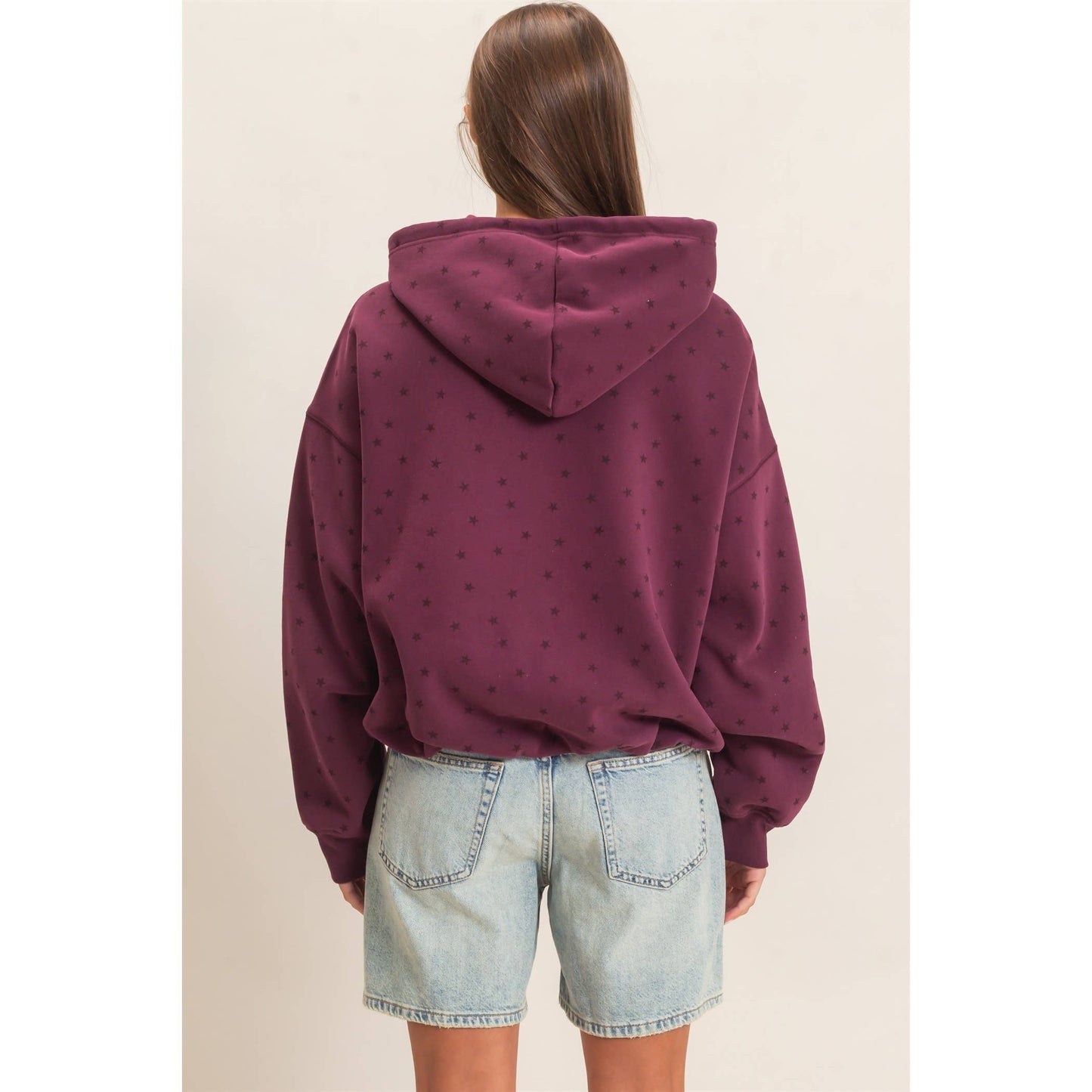 Star Print Bubble Hoodie