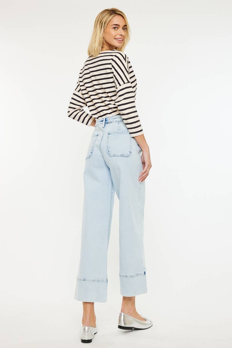 CRATER HIGH RISE CROPPED WIDE LEG JEANS