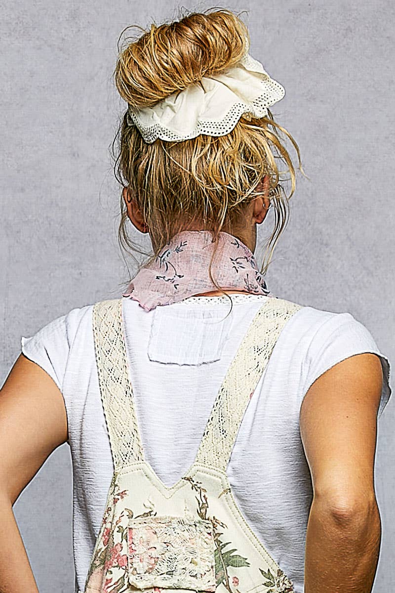 3 Different Designs Scrunchies Embroidered Hair Accessories