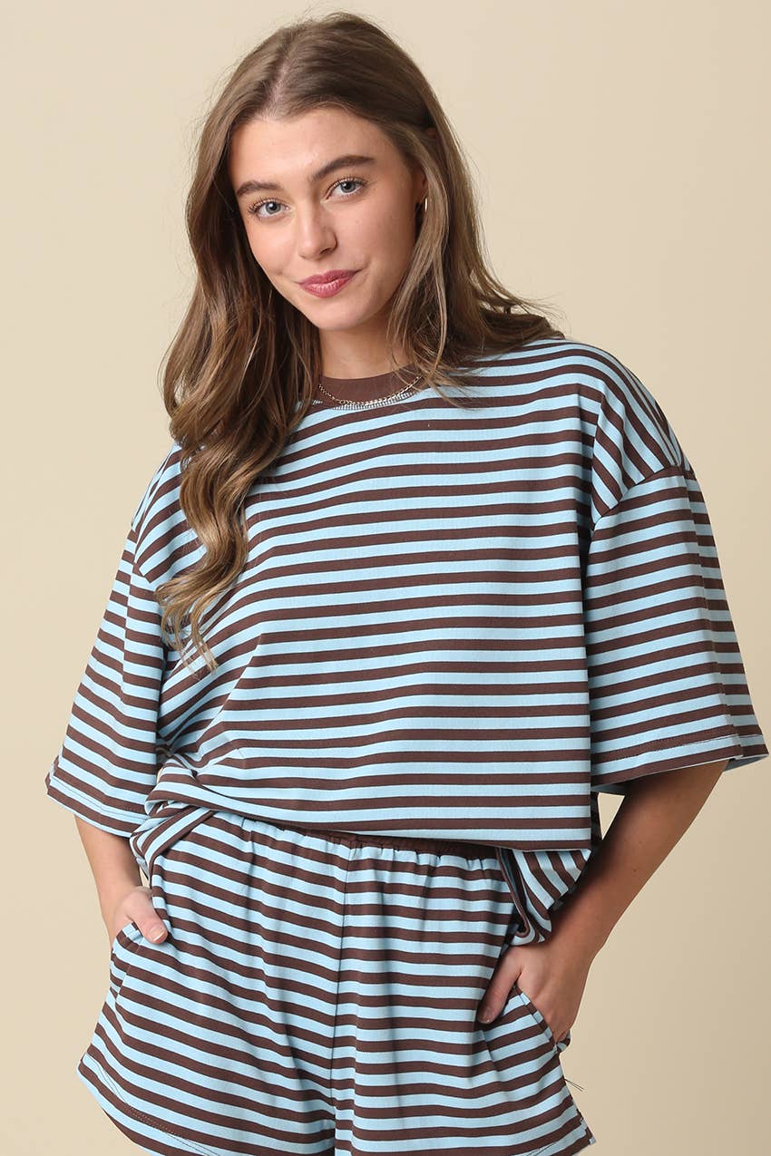 Lena Striped Relaxed-Fit Top