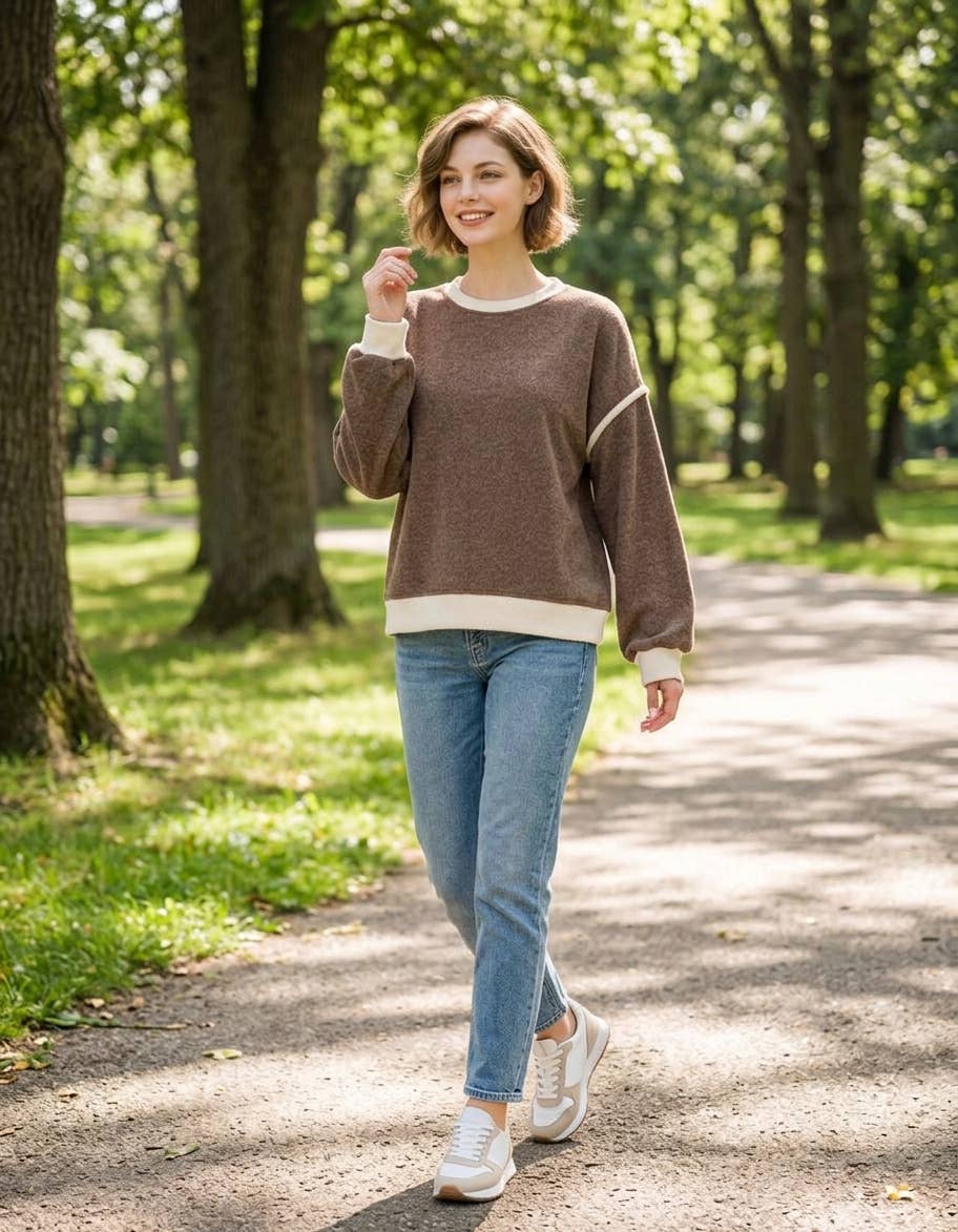 Contrast Trim Sweater