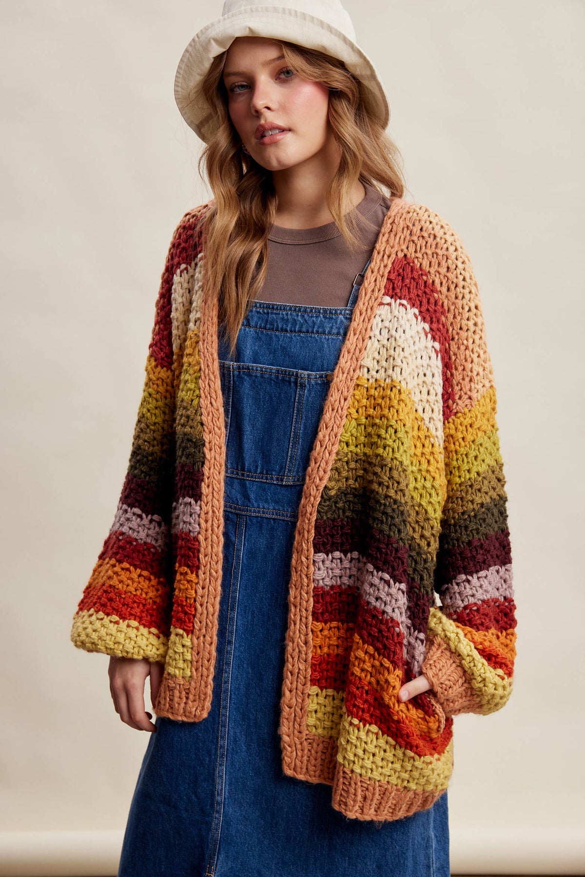 Rainbow Hand-Crochet Cardigan