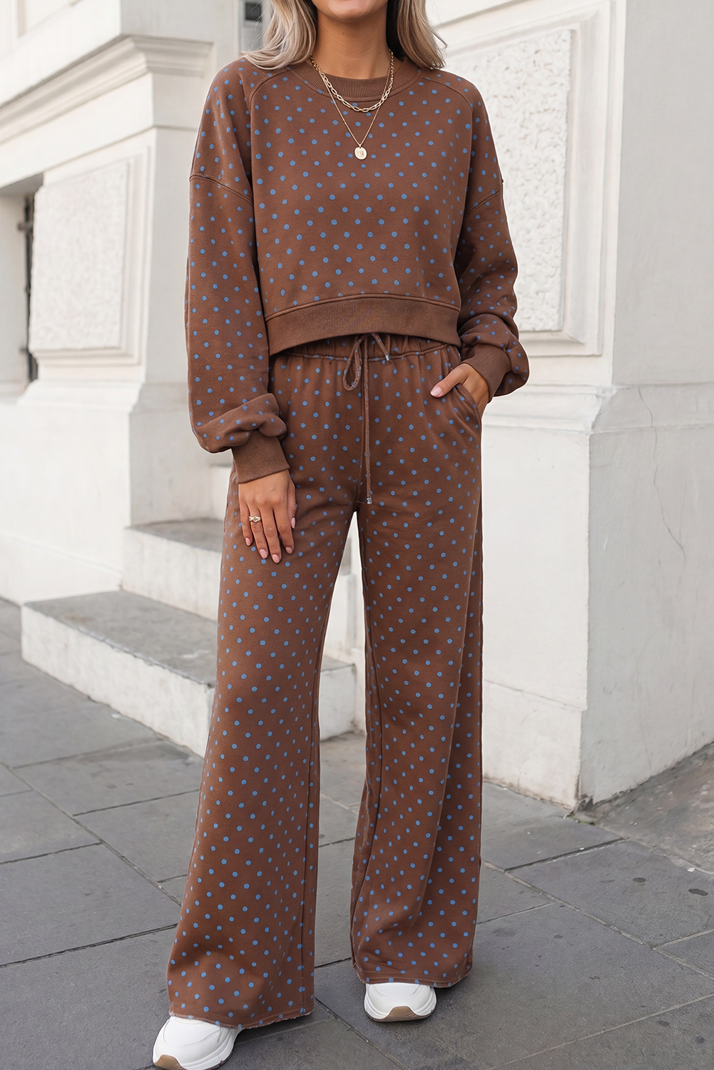 Polka Dot Print High Waist Set